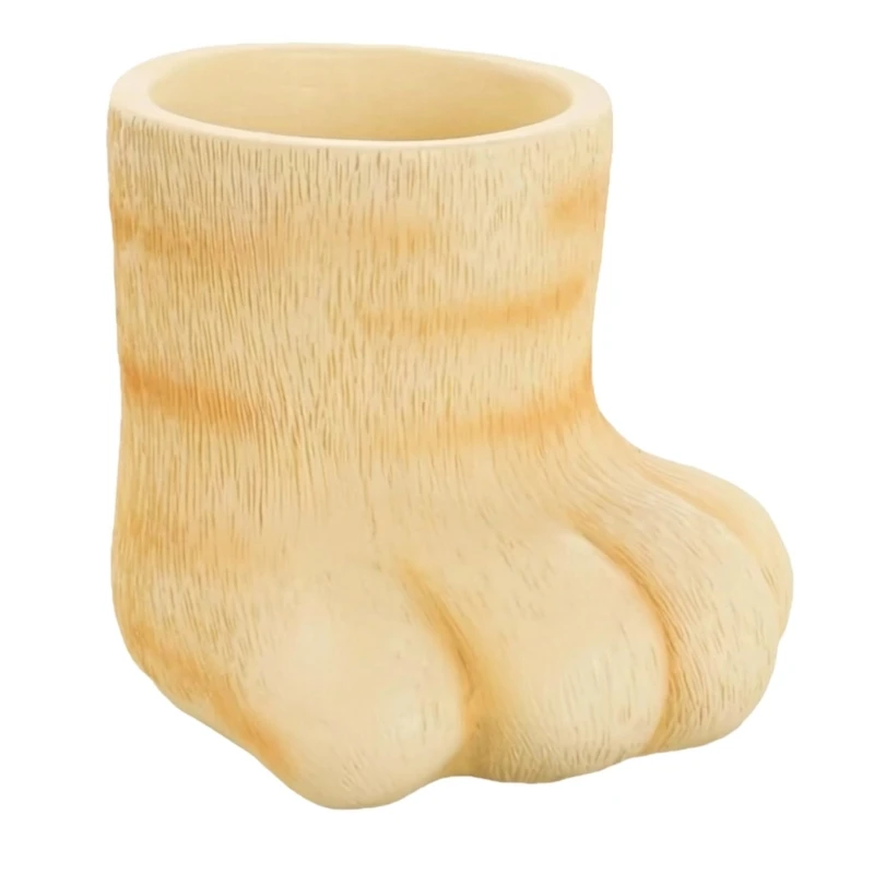 KX4B Adorable Feline Footprint Resin Planter Container Perfect For Miniature Greeneries Small Succulents And Herbs Indoor