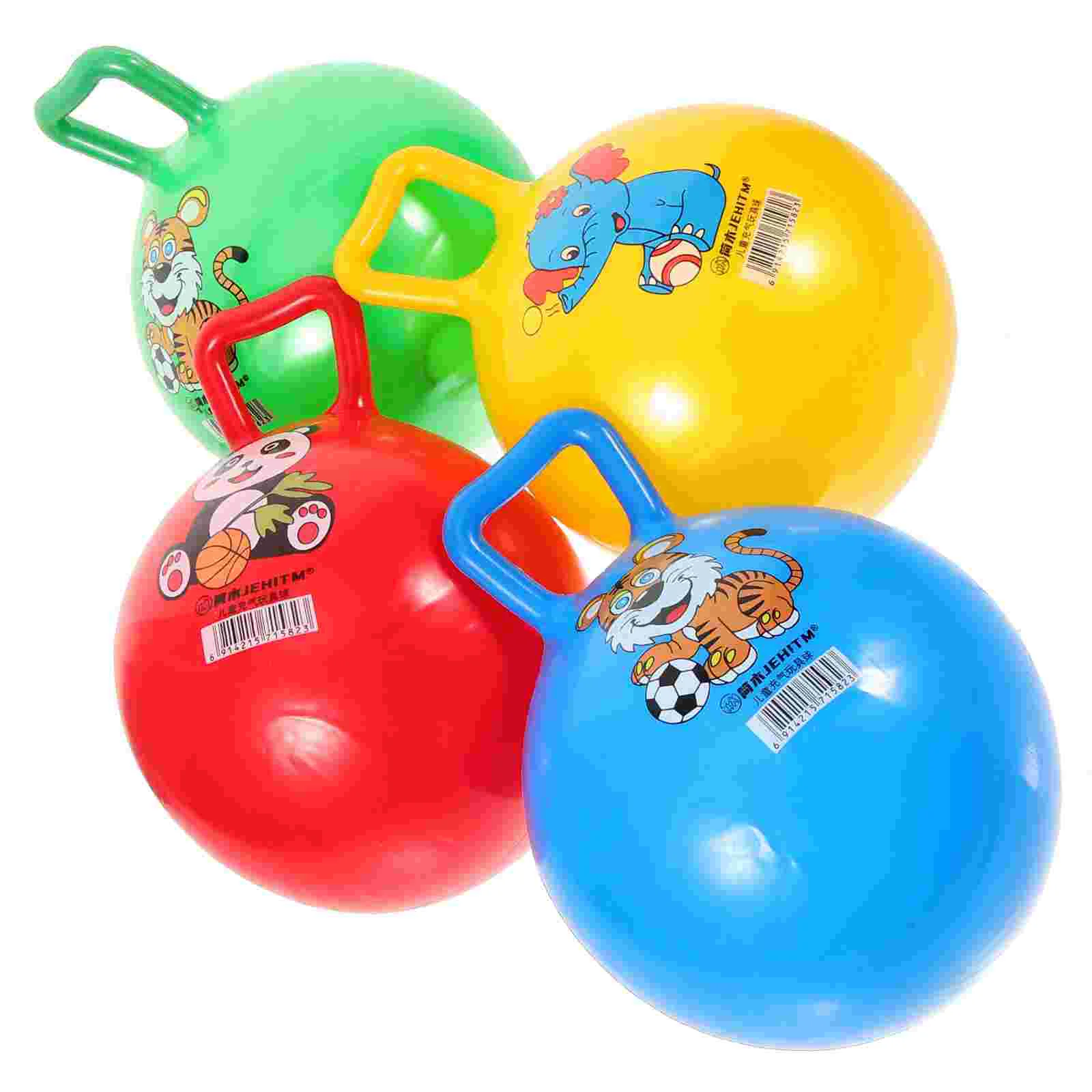 

4pcs Bouncing Ball Inflatable Exercise Ball Jumping Ball Fitness Balance Jumping Toy for Kindergarten Children (Random Color)