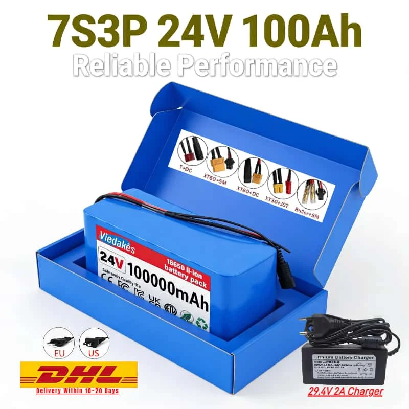 

Hot Sale 7S3P 18650 Rechargeable Li-ion Battery Pack large capacity 100Ah Power Supply for Portable Solar Panel Charging Station