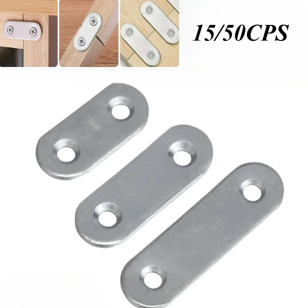 15/20/50pcs Corner Brackets Stainless Steel Straight Repair Flat Straight Fixing Brackets One-Character Code Mending Plates