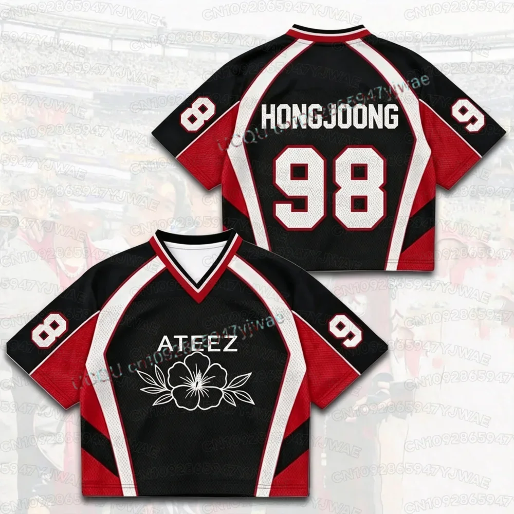 2026 Summer Women's Men's Girl Ateez 3D Print Graphic Kpop Fans Gifts V-neck Jersey Short Sleeve T-Shirt Tops