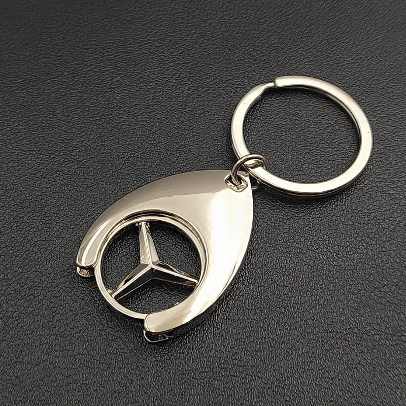 Luxury Metal Leather Logo Keyring Car Keychain For Mercedes A B C E S GLA GLB GLC GLE GLS CLA GLK Class W204 W205 Accessories