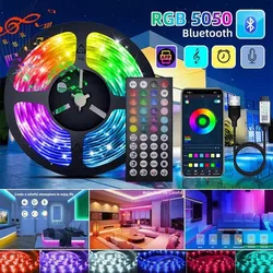 Christmas Lights Usb Rgb Tape 5050 5V 1-30M Adhesive Alexa Led Lights Strips Plug Ice String Tv Led Backlight Gamer Decoration