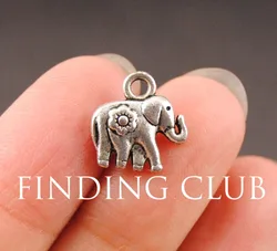 30 pcs New Arrival Floating Locket Charms  Silver Color Metal Mini Elephant Charms Pendant 12x11mm A832