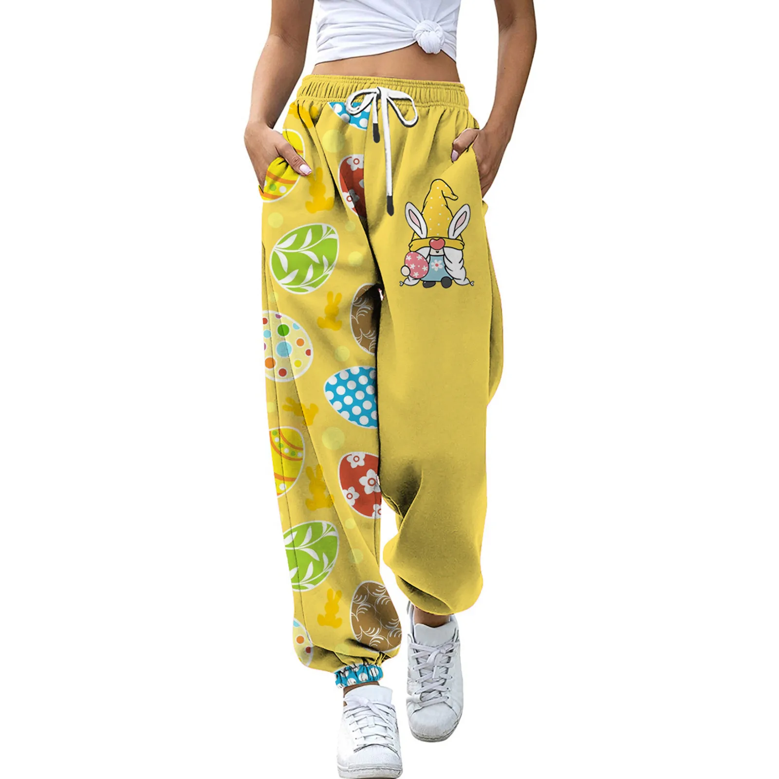 

Women'S Easter Goblin Eggs Printed Pants Trouser Casual Drawstring Pants Athleisure Loose Sport Sweatpant Spring Clothing