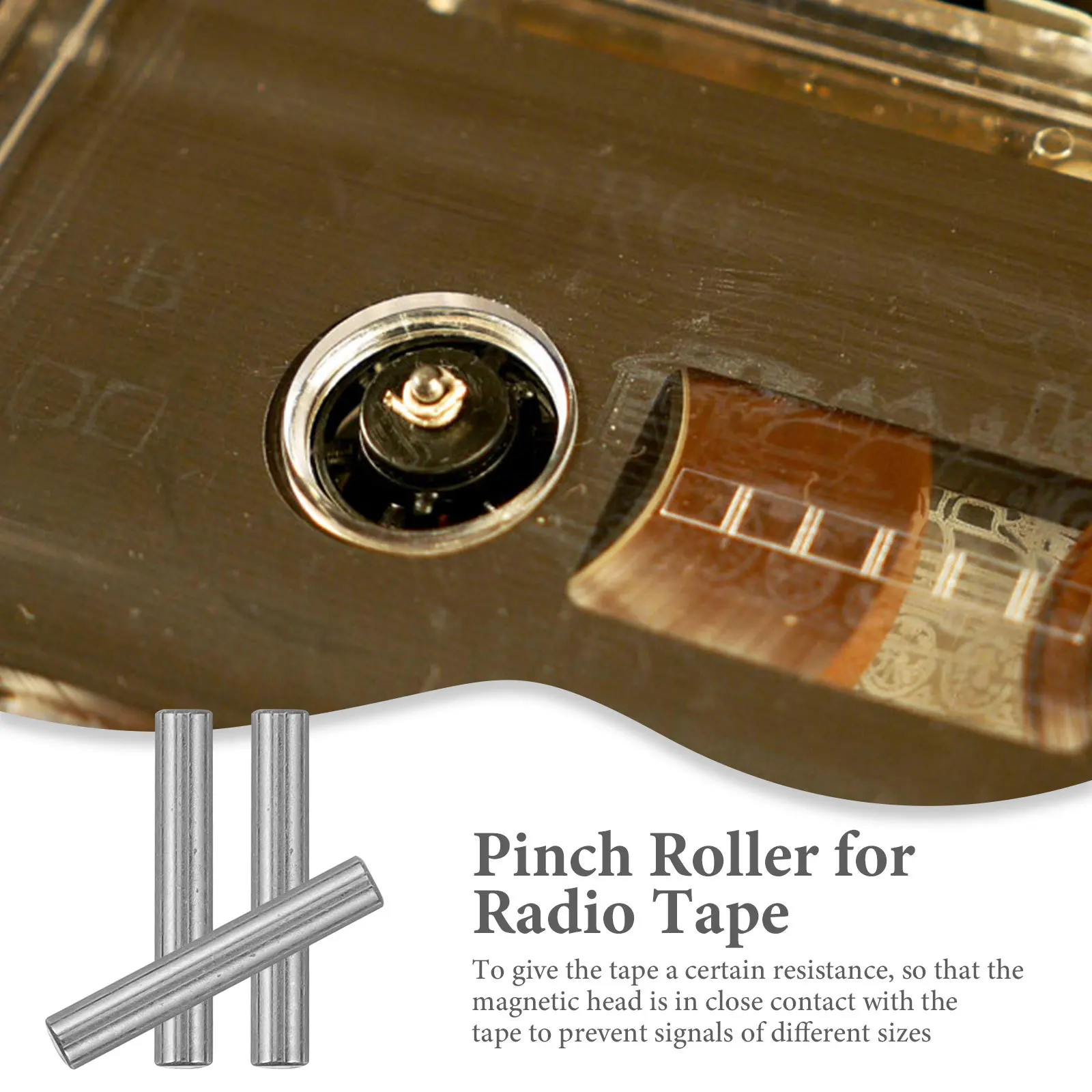 20Pcs Pinch Roller for Recorder Cassette Machine 2x12mm High Durability Copper Material Replacement Parts Compact Size