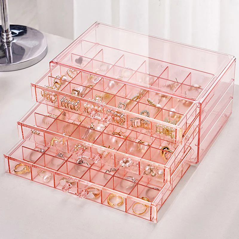 

Multi-layer Jewelry Storage Box Large Capacity Dustproof and Anti-oxidation Ring Earring Necklace Box for Home Use