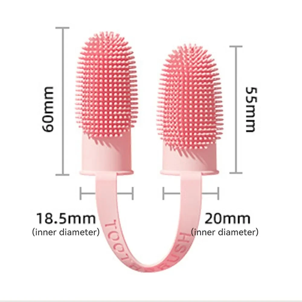 Pet two-finger toothbrush dog cat pet supplies teeth cleaning finger set oral cleaning tools Pet two-finger toothbrush dog cat p