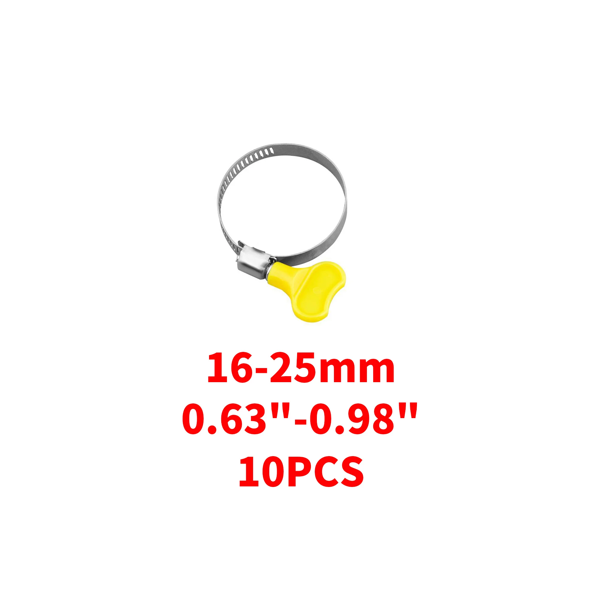 10Pcs Key Type 304 Stainless Steel Worm Gear Hose Clamp, Adjustable Size, Used For Automotive Pipelines Water Pipes image 2