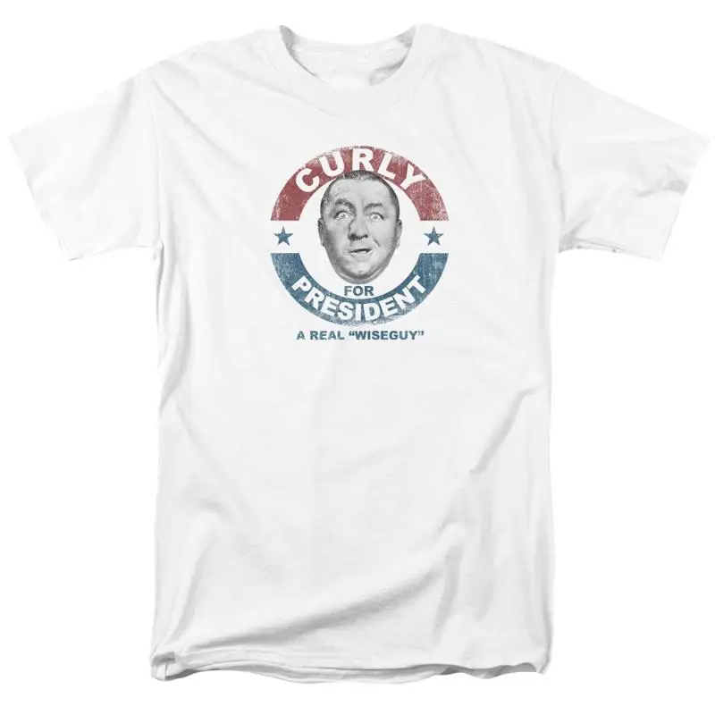 

Three Stooges T Shirt Curly For President White