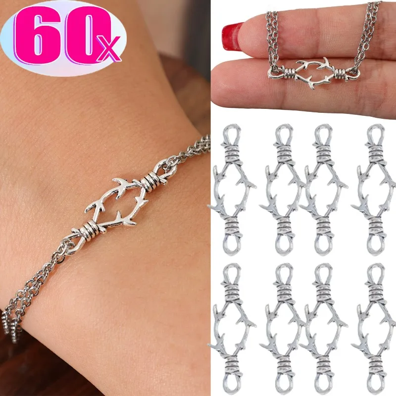10-60Pcs Gothic Jewelry Findings Thorns Charms DIY Connectors for Bracelet Necklace Earrings Punk Rivets Making DIY Accessory