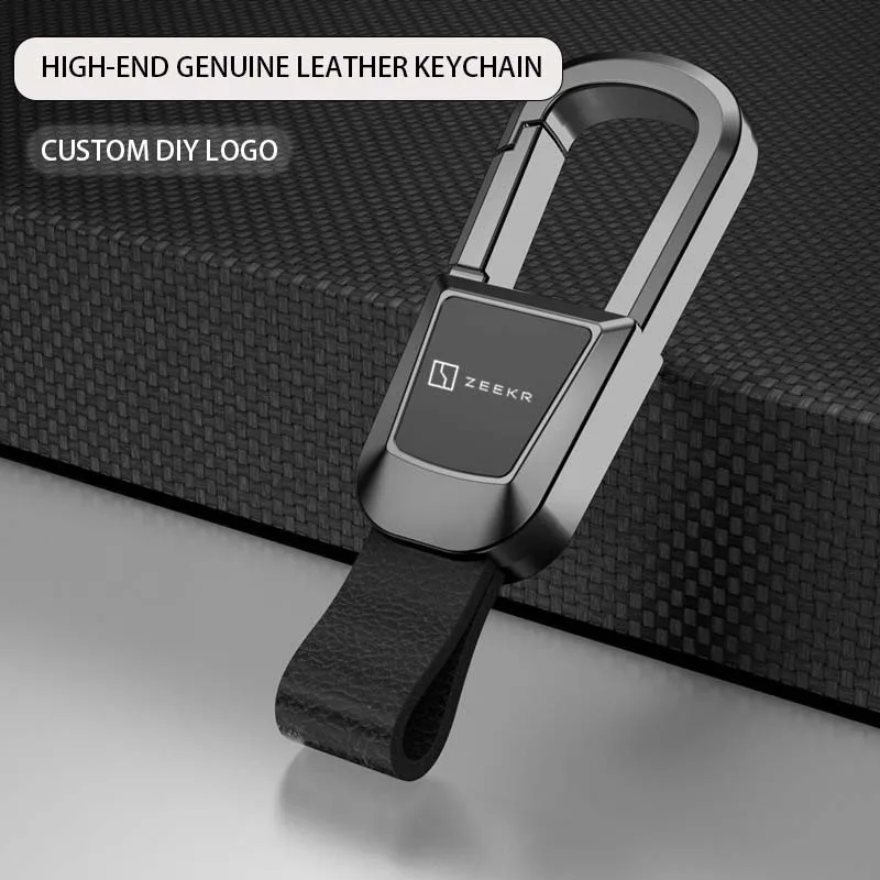 Car Leather Key Chain keychain Pendant Leather Ring For ZEEKR X 001 009 007 008 Interior Accessories 2023 2024 Logo Key Ring