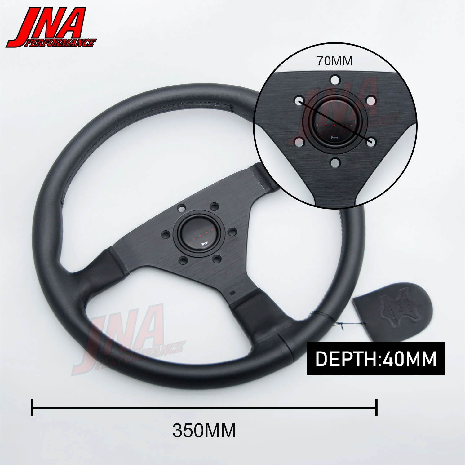 Microfiber Leather JDM Motosports Montecarlo Steering Wheel Classic Black Racing Steering Wheel PC-ST51