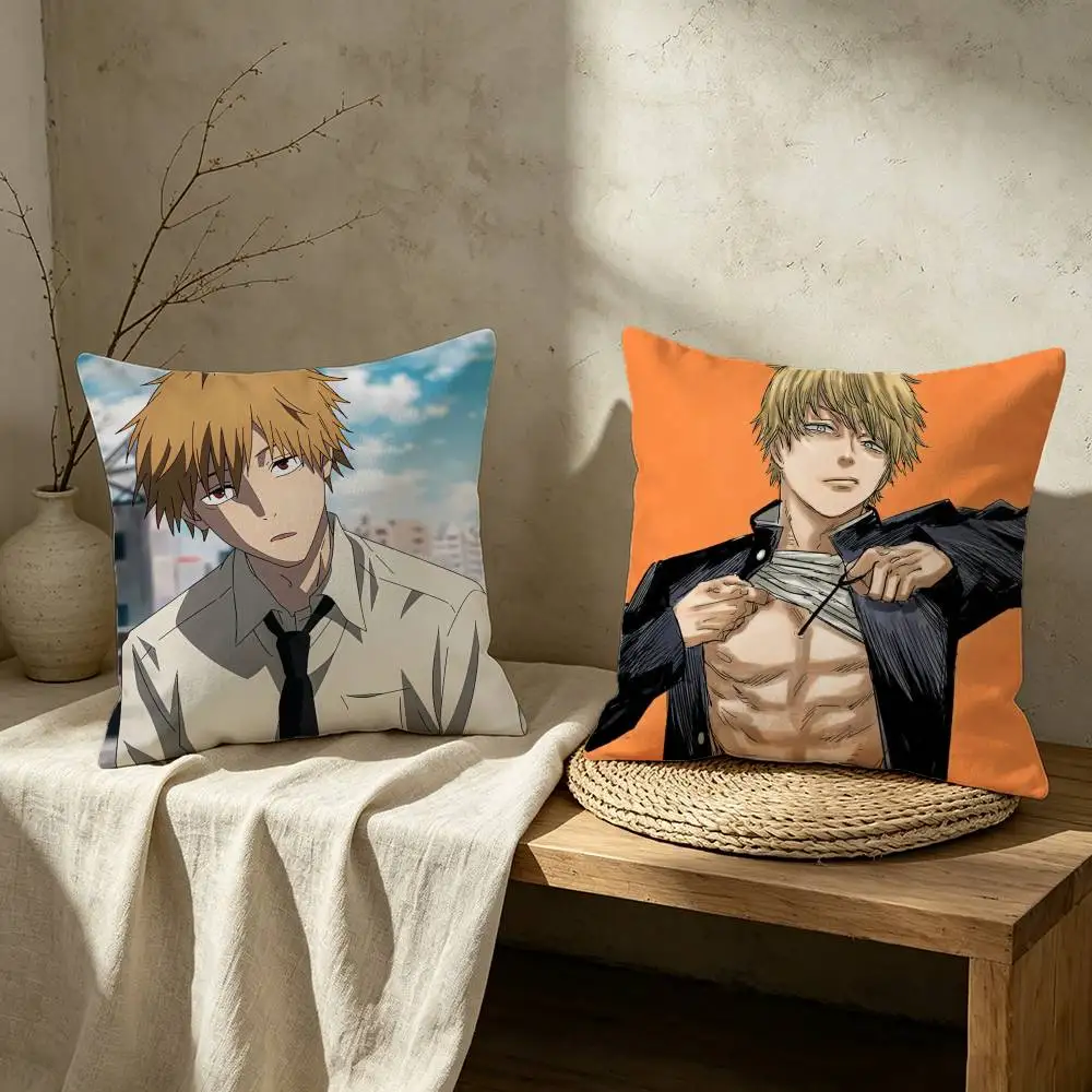 Anime C-Chainsaw M-Man Denji Pillow Case for Sofa Living Room Home office Decor Protective Cover