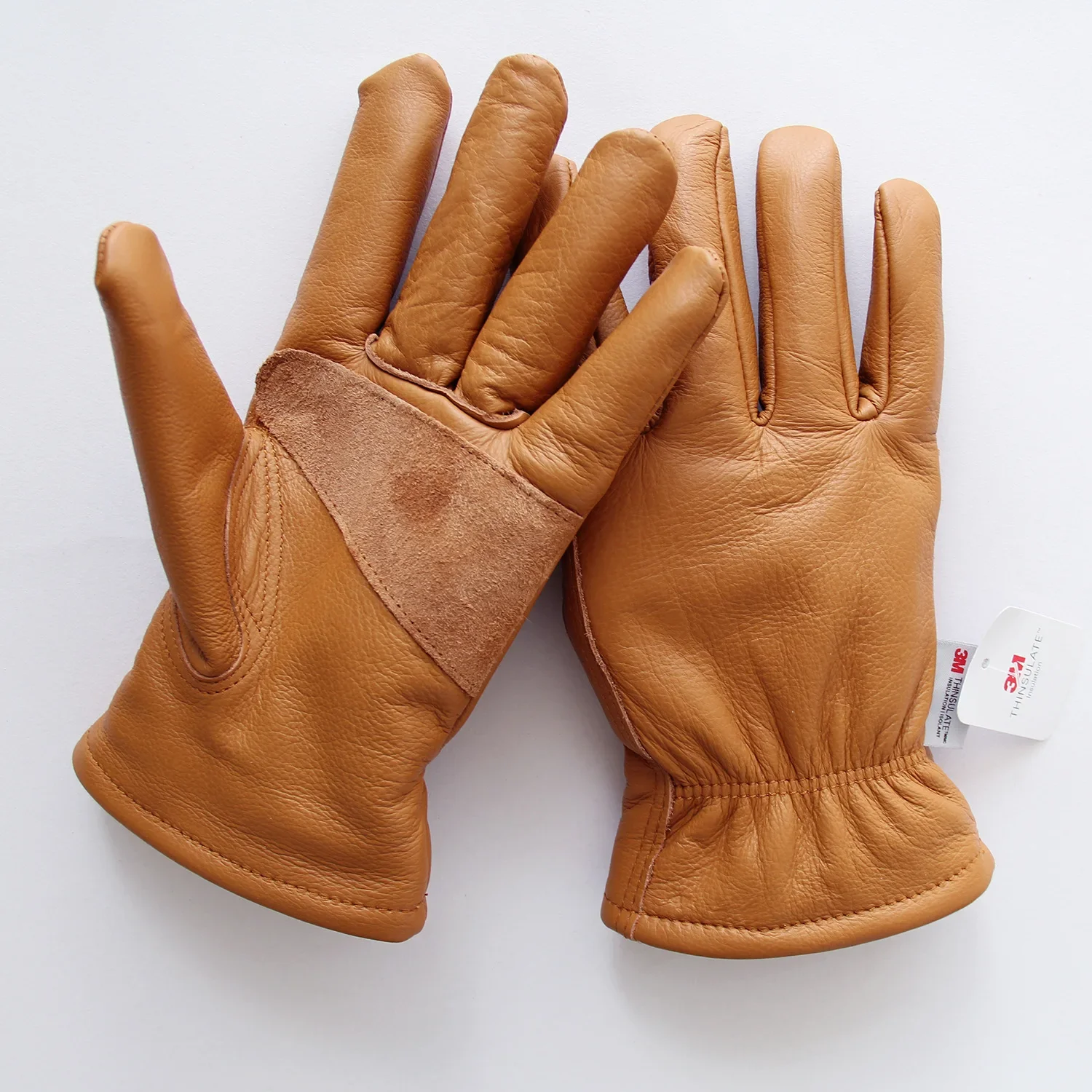 Brown Winter Cotton Leather Gloves New Shirley Cotton Labor Gloves Outdoor Gloves