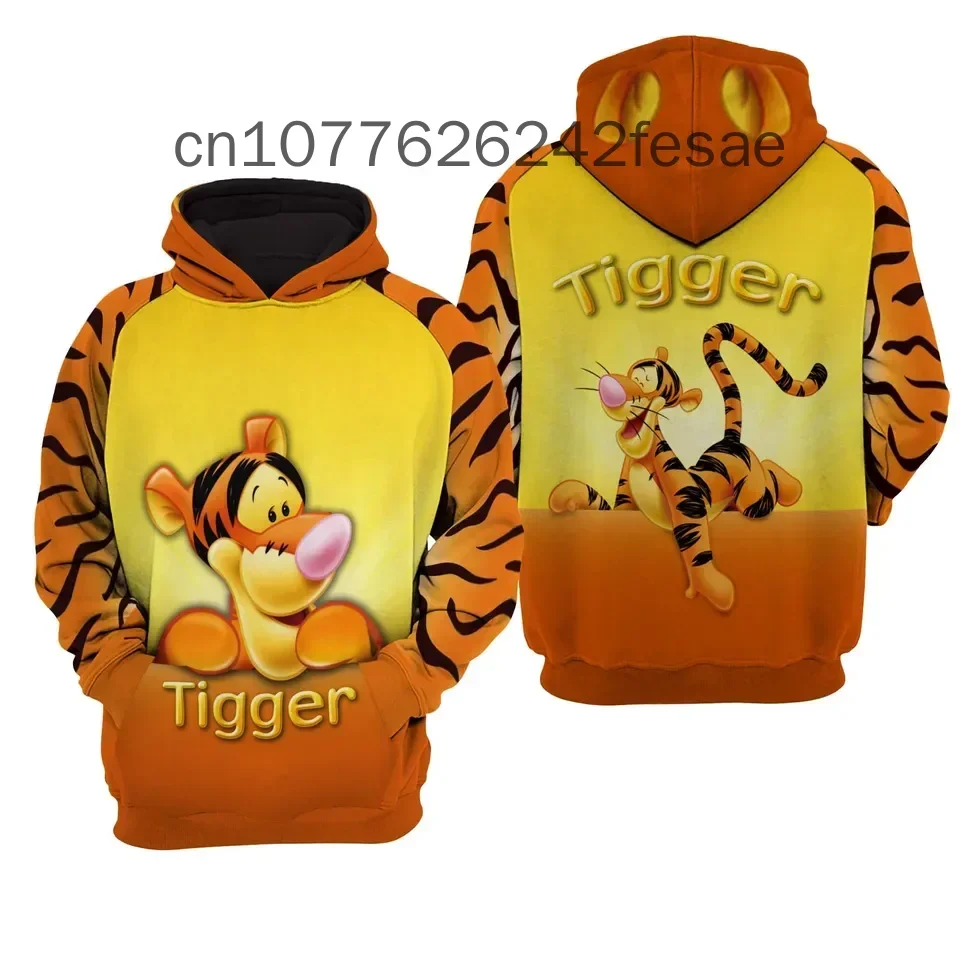 New Disney Tigger Hoodie 3D Printed Casual Fashion Street Men's and Women's Children's Hoodie