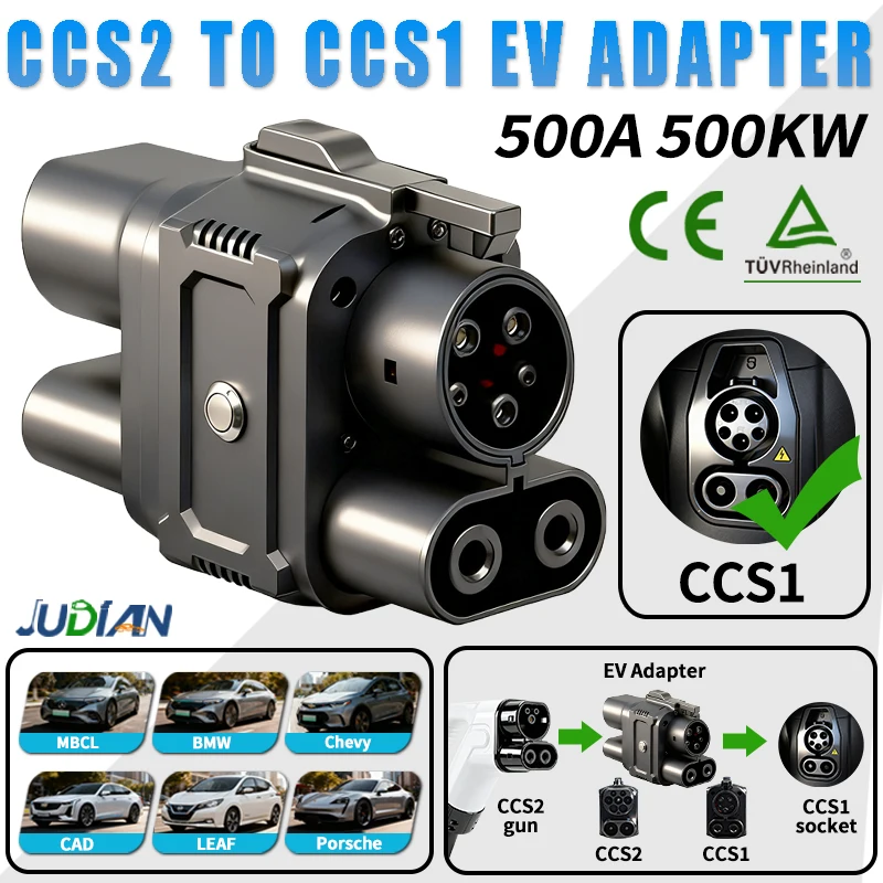 

WEISHUN CCS2 TO CCS1 EV Adapter Electric Vehicle Charger Connecter for CCS2 Charger To CCS1 Electric Car Adapter