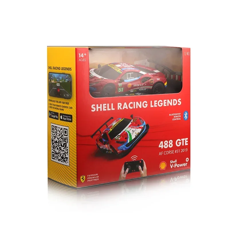 Bburago-Bluetooth carro de controle remoto para crianças, 1:41 Ferrari liga, modelo diecast miniatura, RC carro, presente brinquedo, novo produto, em estoque