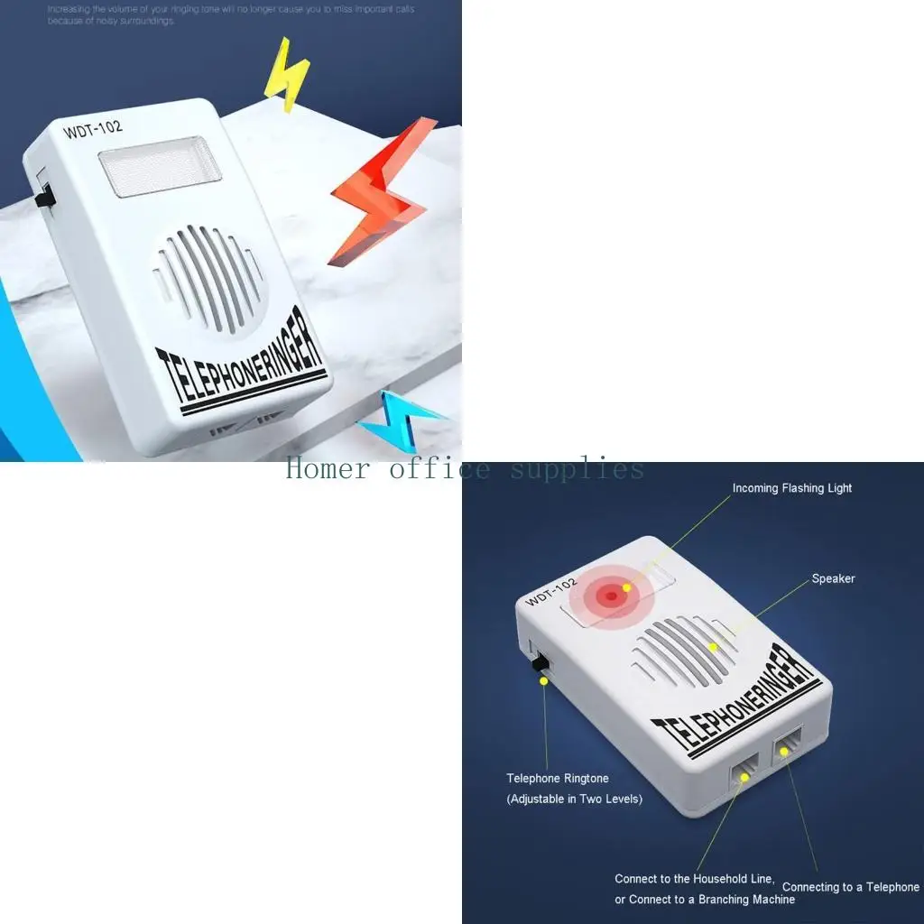 K43B Adjustable Telephone amplifiers with Flashing Lights for landlines Phone