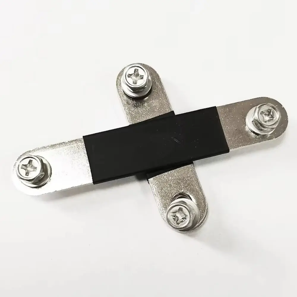 Nickel Plated Copper LiFePO4 Battery Busbar 38mm 64mm Spacing M4 Screw Hole Copper Busbar Connector 2mm Thickness