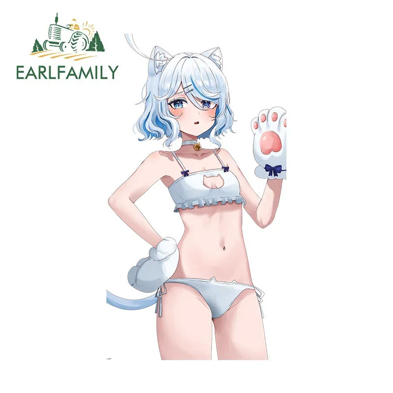 

EARLFAMILY 13cm x 7.2cm Furina Cat Loli Car Sticker Beautiful Vinyl Caravan Decal Funny Car Styling Material Surfboard Graphics