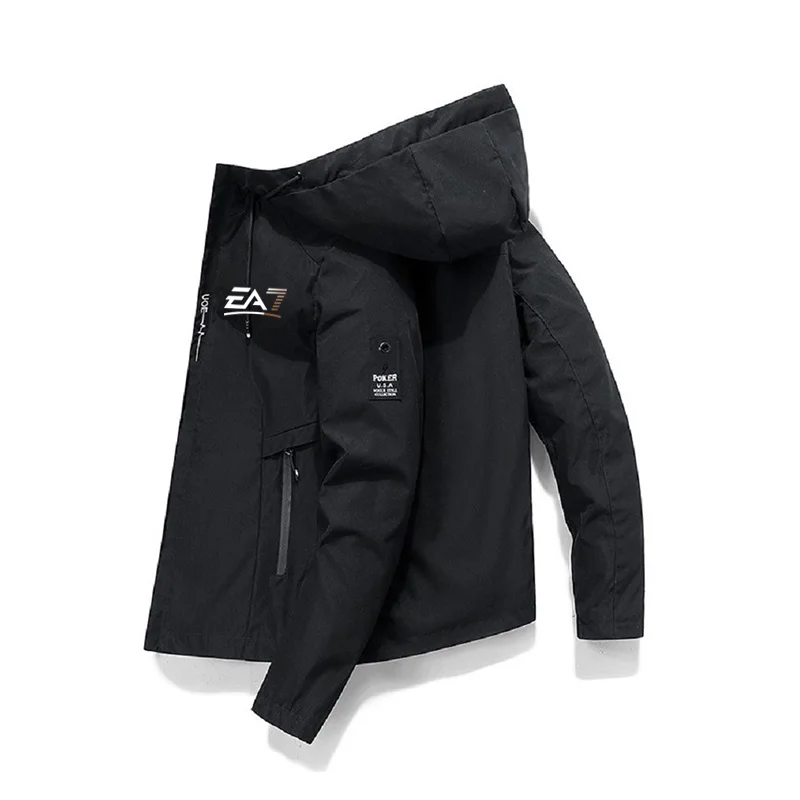 2026 New Men's Waterproof Raincoat Hooded Lightweight Cycling Jacket Street Style Hiking Windproof Outdoor Leisure