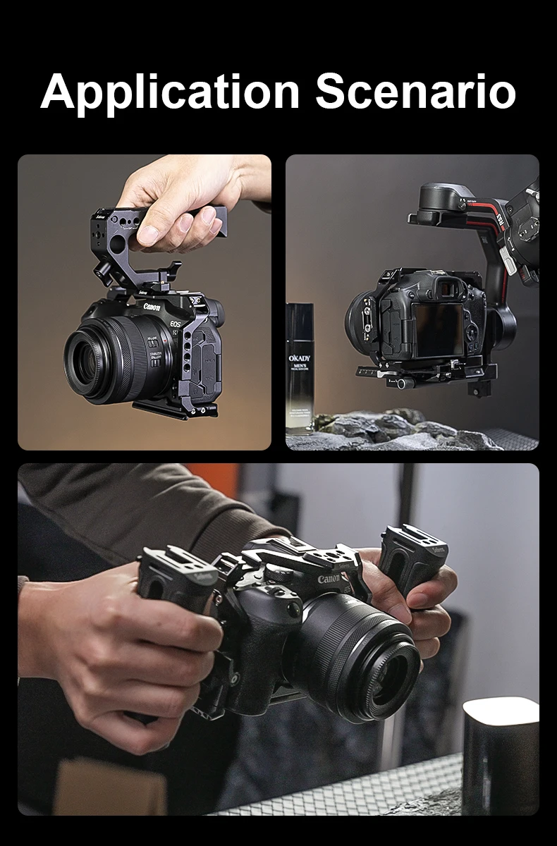 Selens Kamera-Gehäuse für Canon EOS R7 mit Schnellverschluss-Kaltschuh, Schutzrahmen-Stabilisator für Handheld-Vlog-Videoaufnahmen – Detail 9
