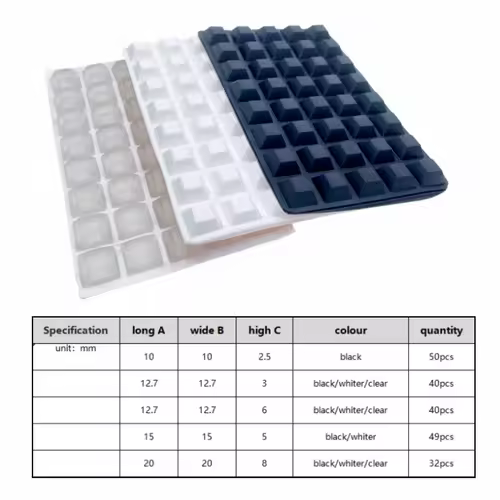 Silicone Furniture Pads Square Self-Adhesive Stick Bumper Pad Shock Absorber Feet Mat for Glass Speaker Laptop Furniture Parts - Image 2
