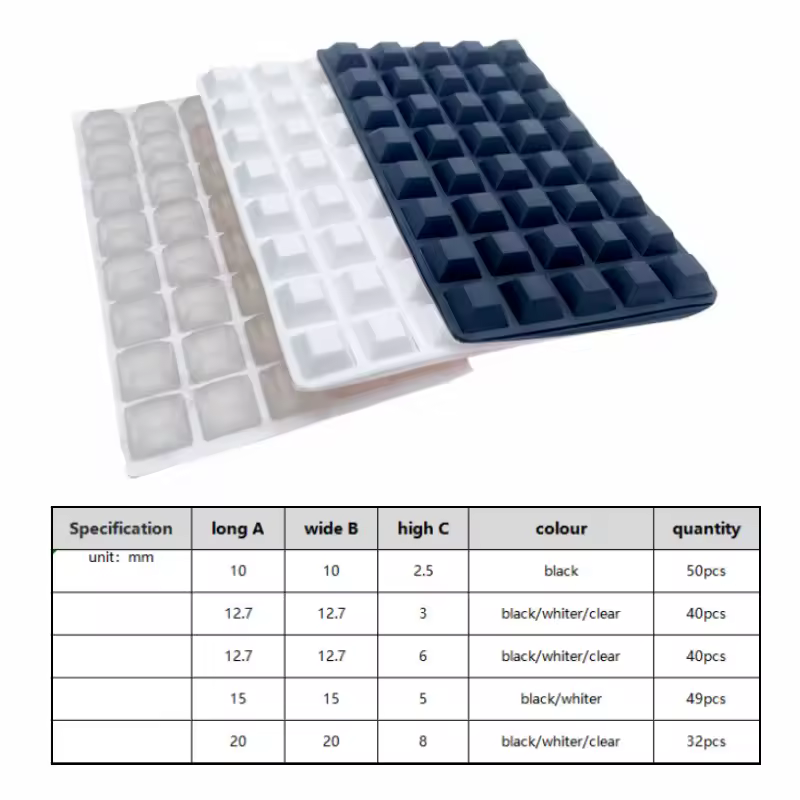 Silicone Furniture Pads Square Self-Adhesive Stick Bumper Pad Shock Absorber Feet Mat for Glass Speaker Laptop Furniture Parts - Image 2