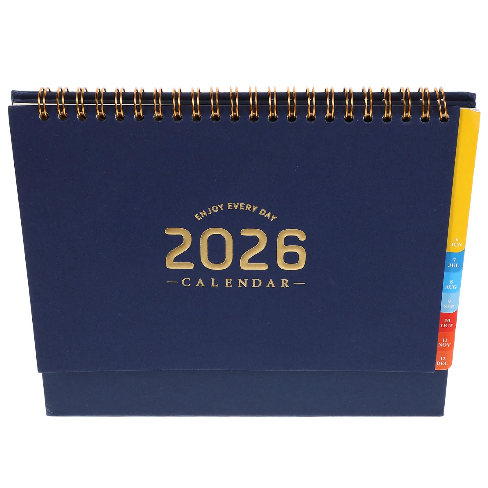 2026 Standing Desk Calendar Twin-Wire Binding Colorful Tabs Elegant Space-Saving Desktop Calendar Daily Organizer Home Office