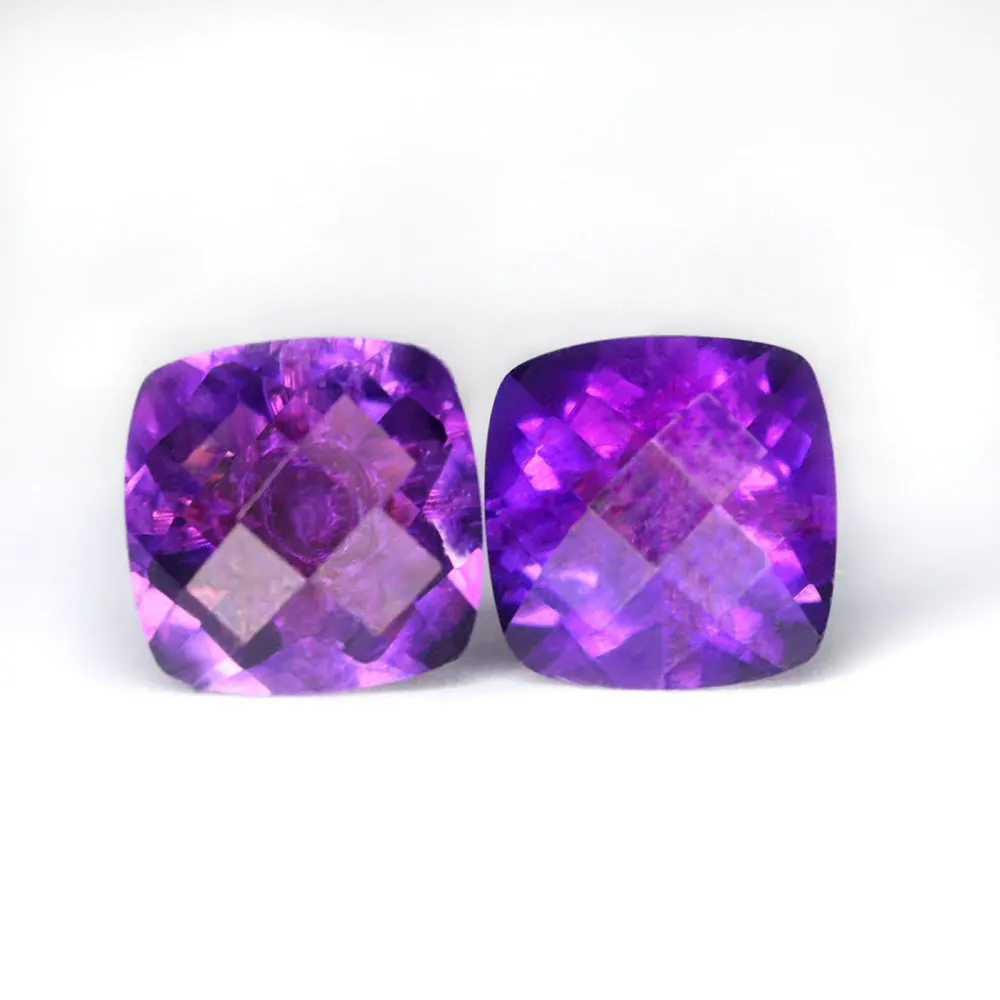 

18k Gold Natural Amethyst Earrings Stud Women Square Fashion Simple Fine Jewelry Colorful Violet South African Amethyst Gemstone