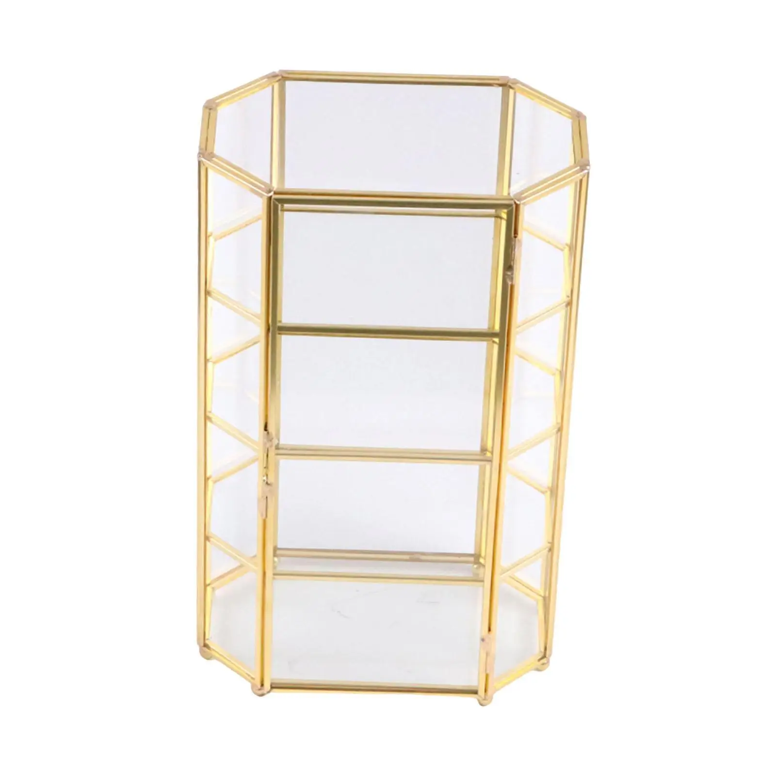 Glass Jewelry Box Jewelry Display Case Transparent Desktop Decor Gift Trinket Box Organizer Storage Box for Bracelet Rings