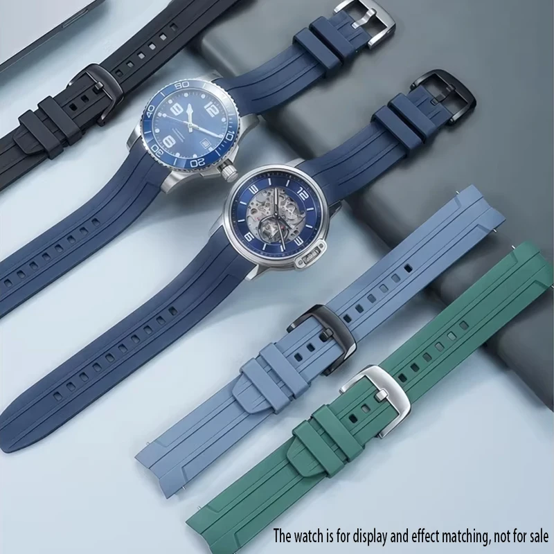 

21 резиновый ремешок для часов с быстрым отсчетом для Longines L3.781, силиконовый ремешок для спортивного дайвинга, Rosini Medal Radar Series, ремешок из фторкаучука