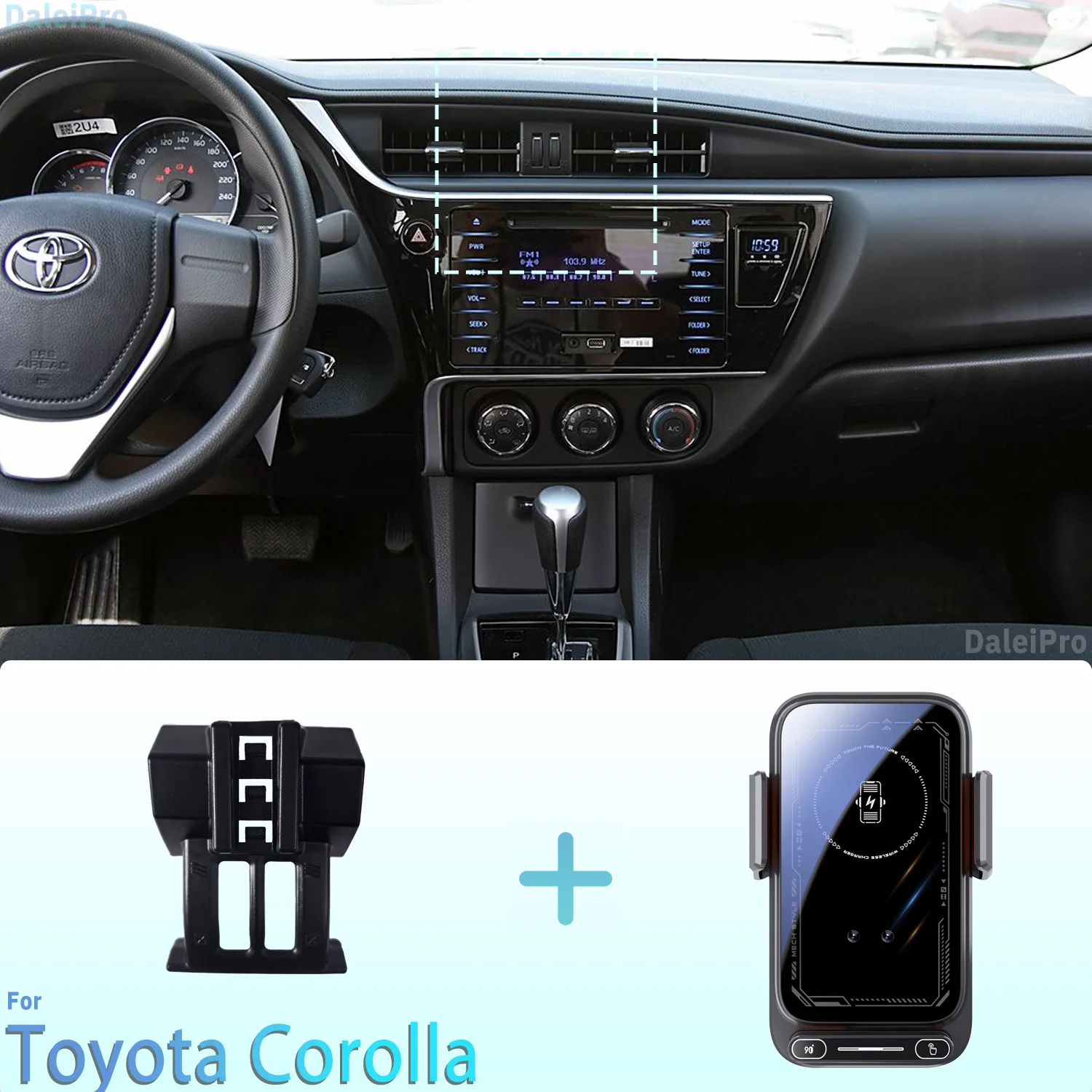 Projetado para toyota corolla mk11 2017 2018 suporte de telefone carro montagem magnética detecção inteligente carregamento sem fio lançamento de um t
