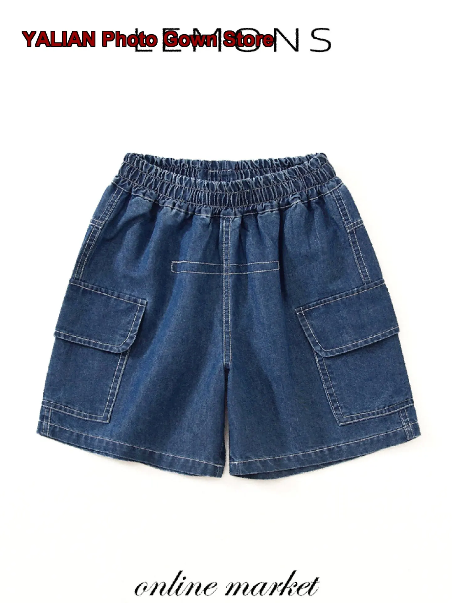Boys Denim Shorts Kids Summer Thin Ripped Casual Light Blue Washed Capri Jeans Toddler
