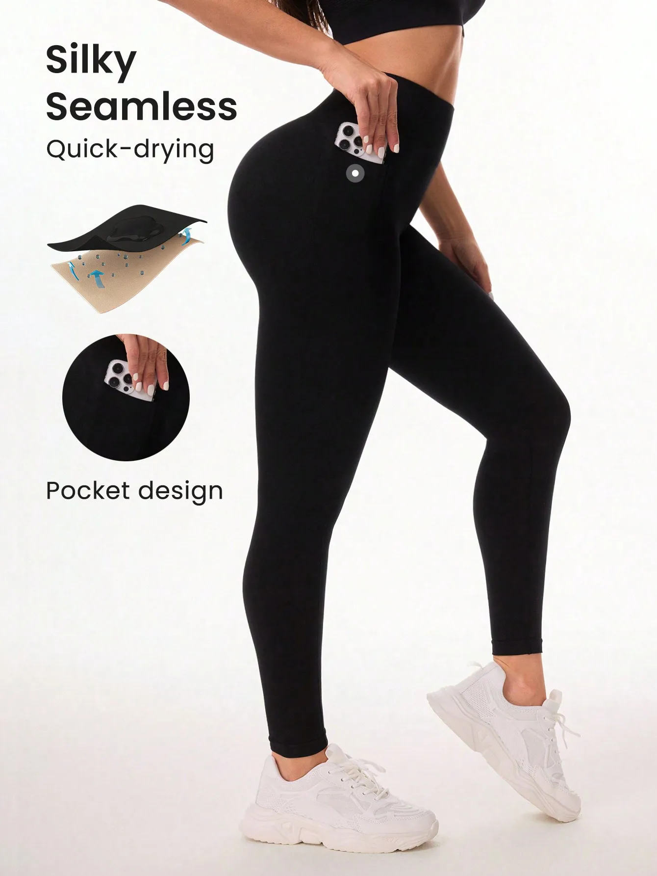 High Waist Yoga Leggings Women With Pockets Tummy Control Butt Lifting Gym Workout Sports Pants