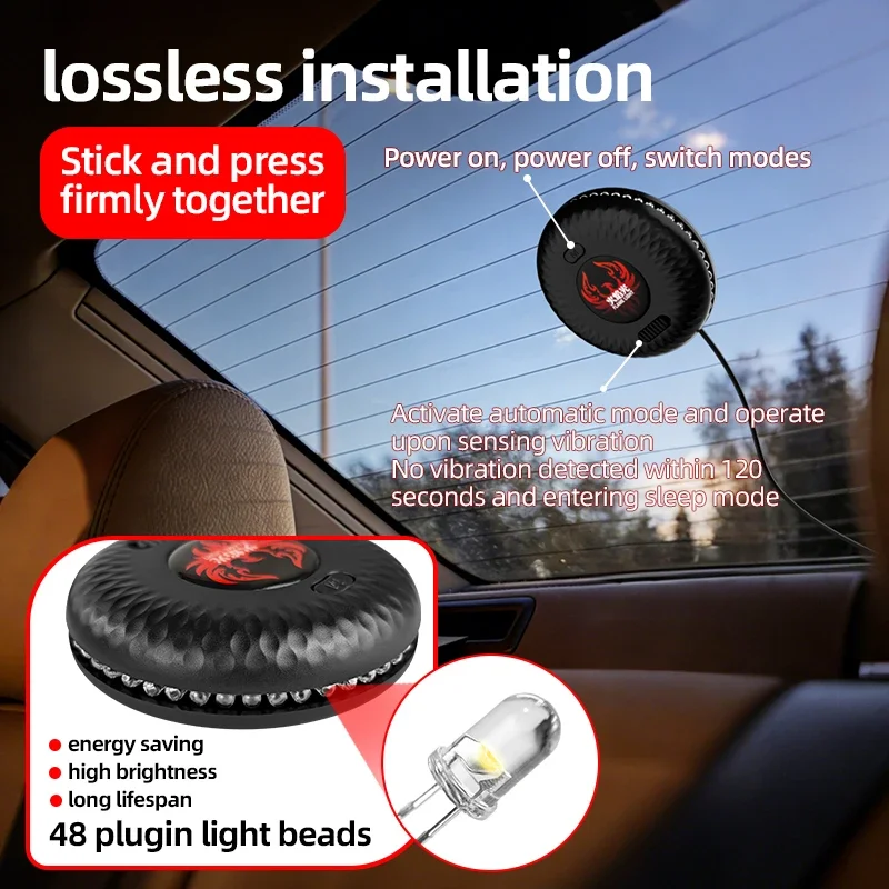 In-car 48 LED Rotating Ambient Lights  Colorful Disco Lights Flash Bar Decorative Light Warning light With Remote Control
