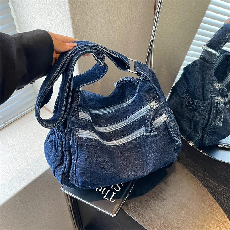 

Винтажные сумки через плечо для женщин Сумки на плечо Джинсовая дизайнерская сумка Большой вместительный кошелек и сумки Дизайнерские сумки Сумка Женская