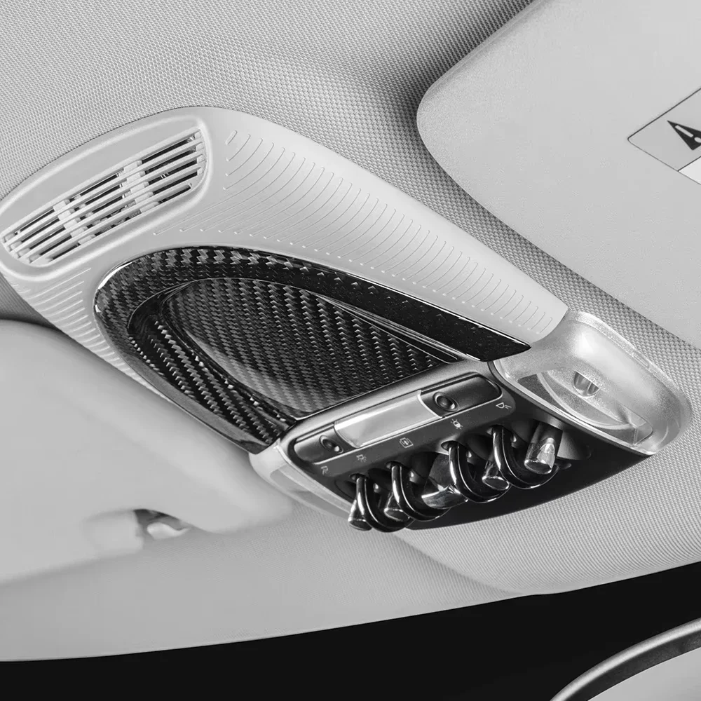 Carbon Fiber Car Interior Reading Lamp Panel Cover For MINI COOPER F54 F55 F56 F57 F60 Ceiling Light Trim Sticker Accessories 2