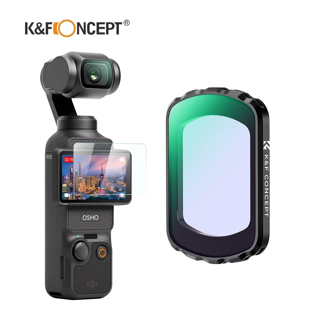 

Магнитный натуральный ночной фильтр K&F Concept для DJI Pocket 3, аксессуар для фотосъемки с природным светом и уменьшением загрязнения звездного городского неба
