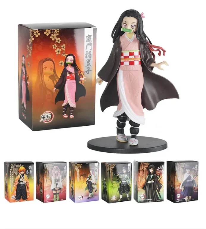 HOT@#*Anime Demon Slayer Kimetsu no Yaiba figure Kamado Tanjirou Action Figure Agatsuma Zenitsu Nezuko Warrior PVC Model Toys
