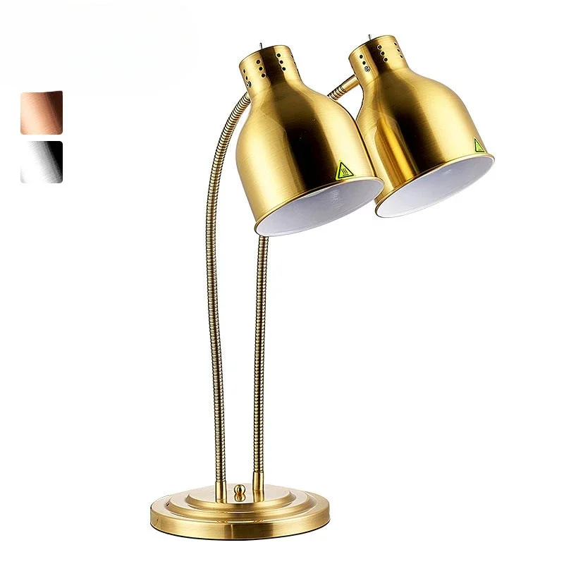 Stainless steel food heating lamp heating lamp electric food insulation table lamp buffet gold BW222-11