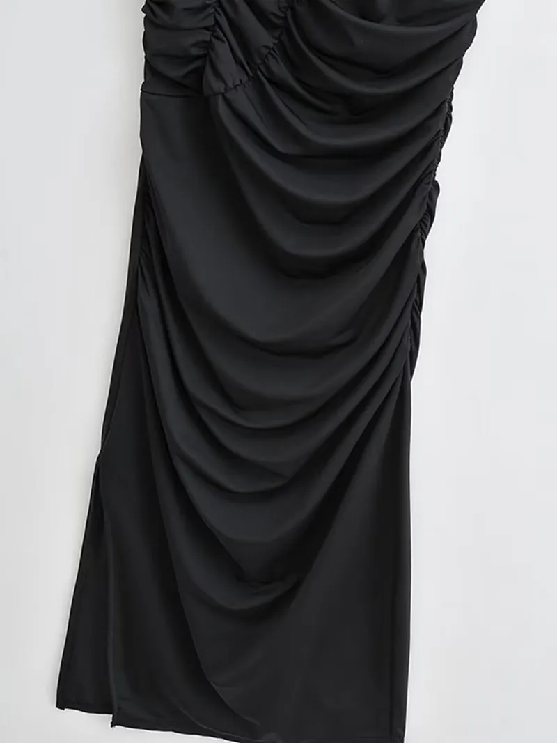 Ele Tight Svel Lange Dr Herbst Neue Ankunft frauen Faionable Hohe Taille Eine oulter Kleid Casual Chic Sle