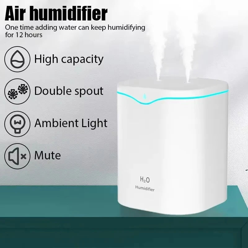 Large Capacity Dual Spray USB Humidifier Air Purifier