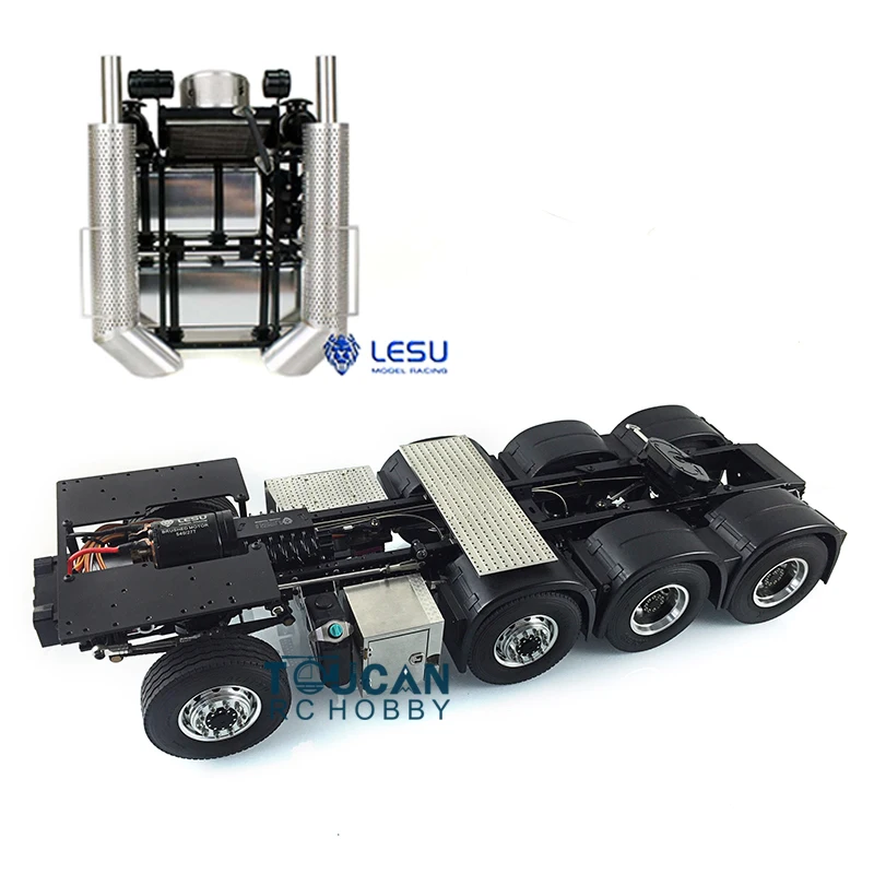 LESU 8*8 Metal Chassis Frame For 1/14 4 Axles RC Tractor Truck Tamiyaya  56348 3363 1851 Model DIY Part TH16462