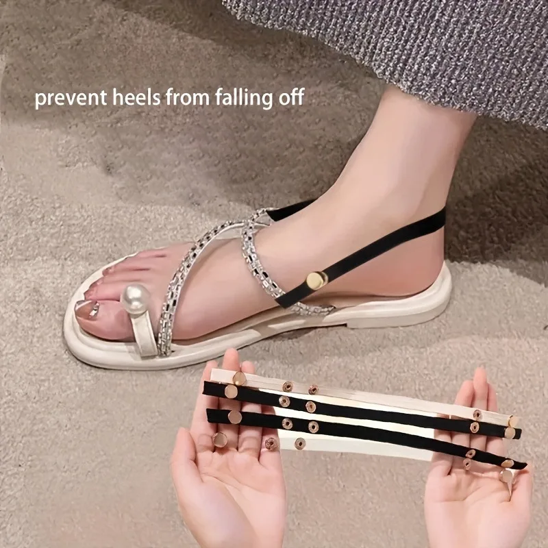 1 Paar verstellbare, unsichtbare, transparente Schuhriemen für High Heels – Haltergurte für lose Schuhbänder am Knöchel