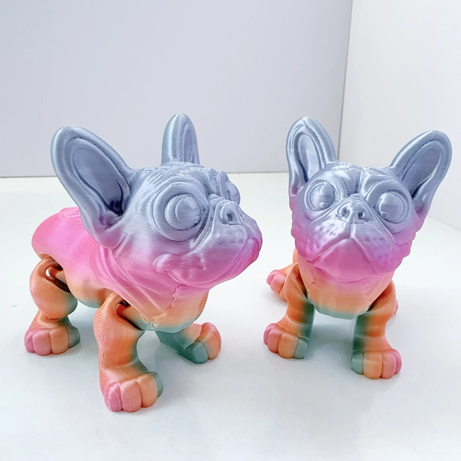 

Color Random Rainbow Color 3d Printing Cute Sand Dog Model Plastic Ornament Creative Desktop Decoration Sculpture