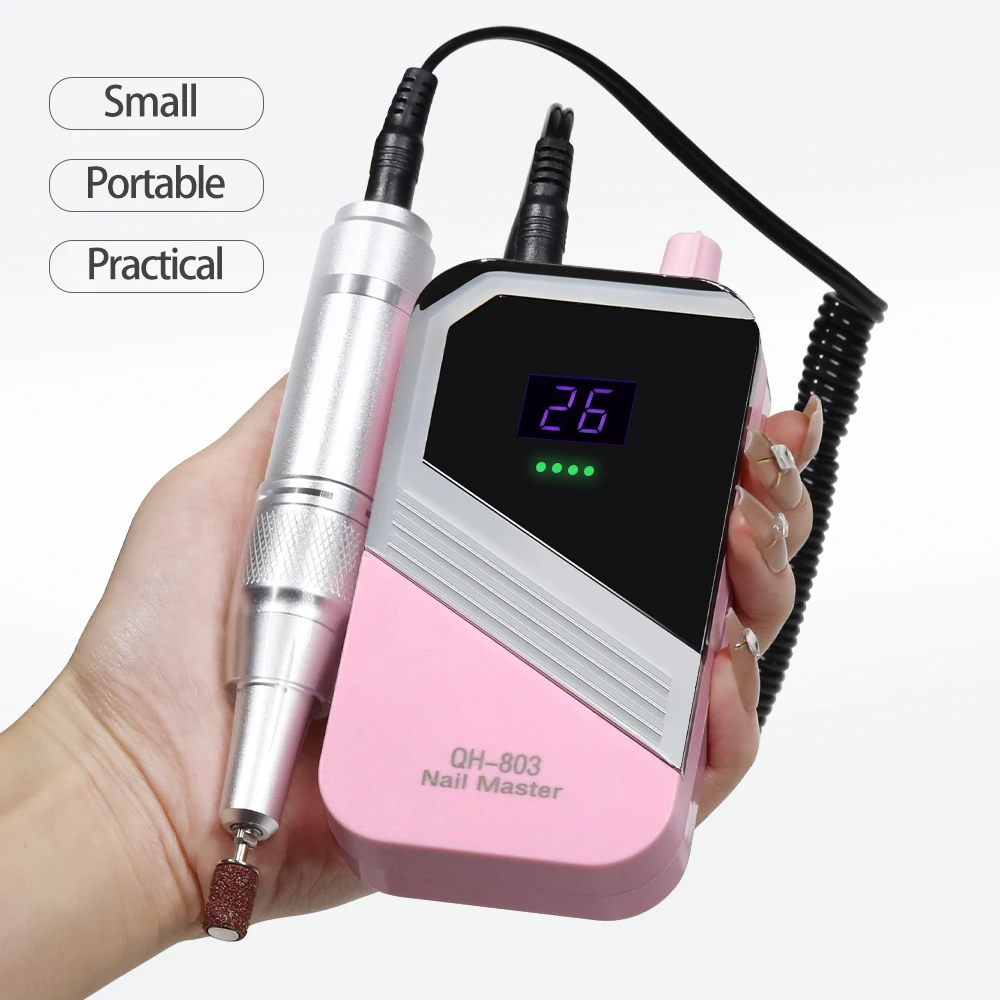 45000 دورة في الدقيقة المحمولة الكهربائية الحفر آلة الأظافر آلة طحن الأظافر الاكريليك جل آلة تلميع أداة تلميع قابلة للشحن