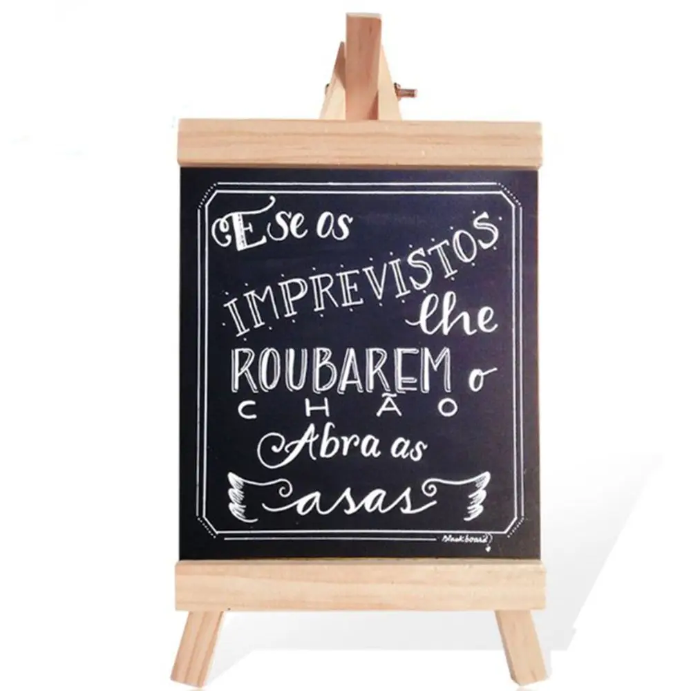 Mini Drawing Chalk Writing Black Desktop Message Wooden Boards Pine Wood Easel Blackboard Chalkboard