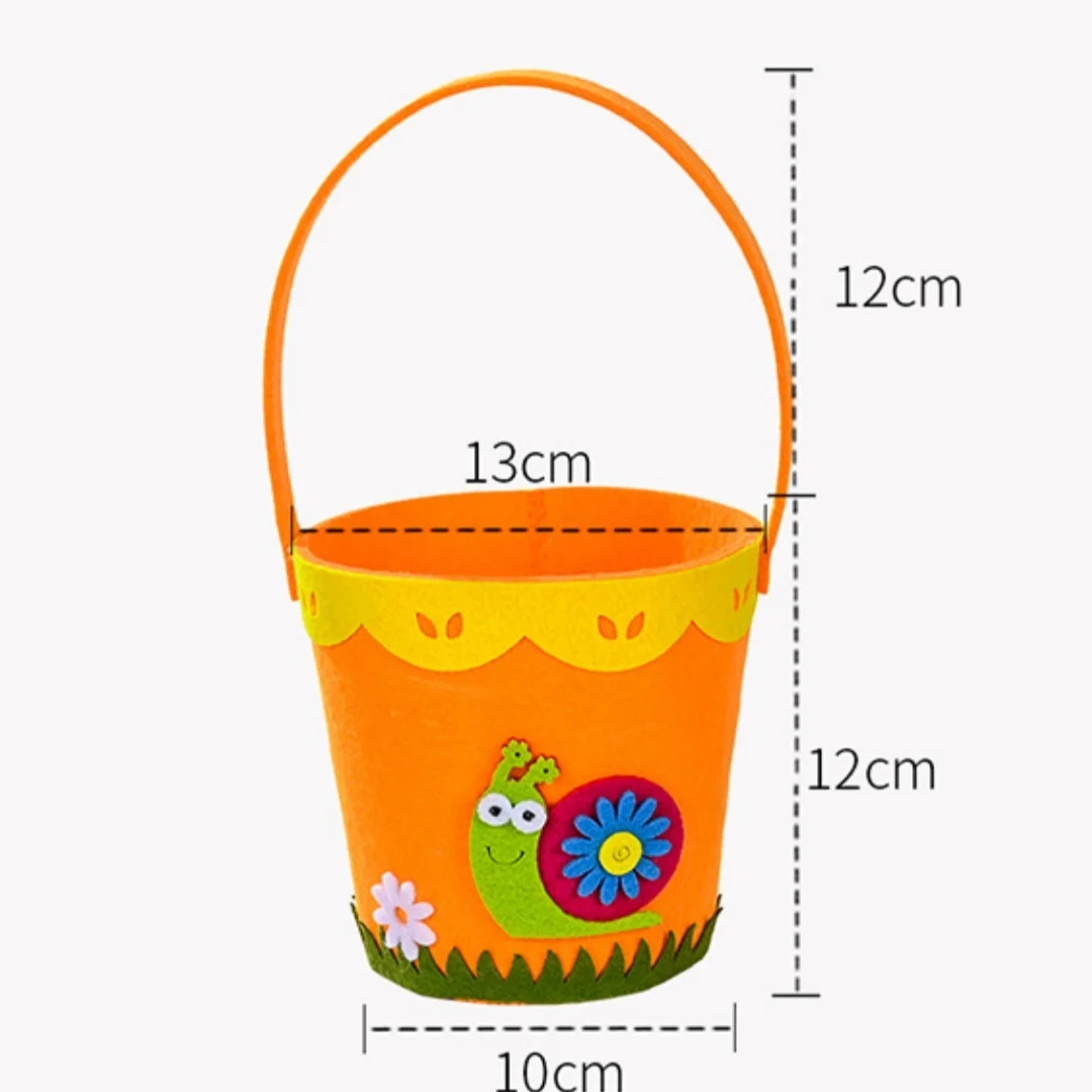 Easter Felt Basket Portable Easter Tote Bag Colorful Snack Bag Child-Safe Rabbit Egg Chicken Tote For Home Decoration Easter Egg
